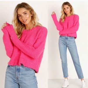 Show me your mumu fuzzy varsity sweater